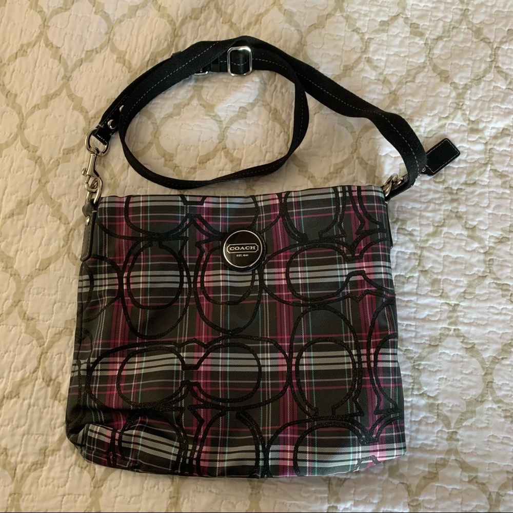 Coach Plaid Large Crossbody Bag